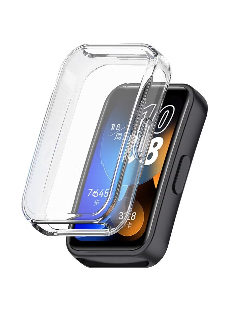 غطاء حماية كامل متوافق مع ساعات هواوي باند 8 | باند 9 | باند 10، غطاء حماية كامل من مادة TPU مع تغطية كاملة للشاشة (شفاف) - Image 1