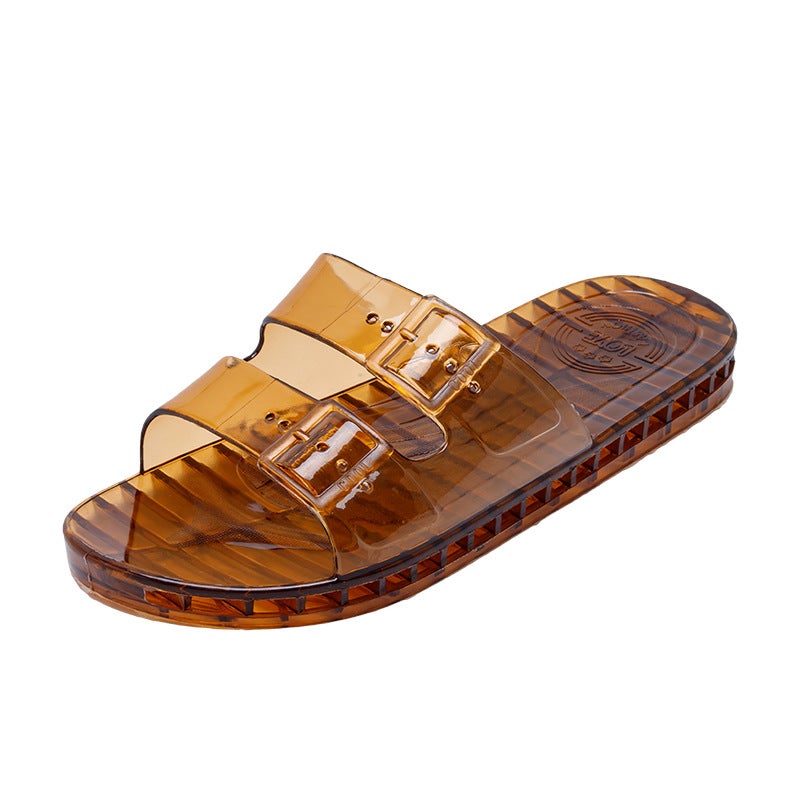 Men's Fashion Transparent Crystal Slides Anti-slip Plastic Flat Home Slippers - Image 5