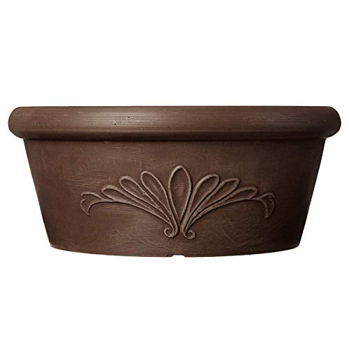 Arcadia Garden Products PSW TA25C Plastic/Stone/Wood Composite Bulb Pan – No Drainage Hole (Drillable), Planter Bowl for Succulents, Bonsai, Fairy Gardens, Herbs,10-Inch, Chocolate - Image 2