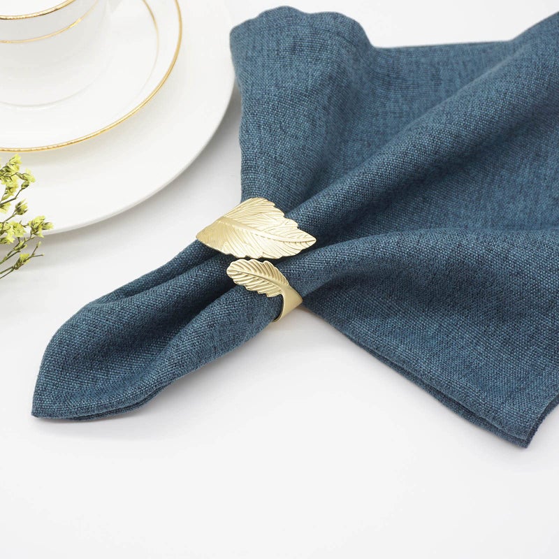 Utalek Gold Leaf Napkin Rings Set of 12  Leaves Napkin Rings for Table Setting  Metal Leaf Napkin Holder Rings for Holiday Party Wedding  Banquet  Formal or Casual Dinning Table Decor (Gold) - Image 4