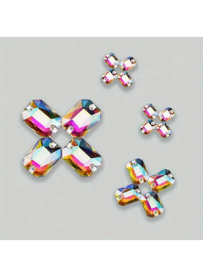 Crystal AB Rectangle Octagonal Glass Rhinestones 18x25mm 12pcs DIY Sewing Crafts Jewelry Making Supplies - Image 2