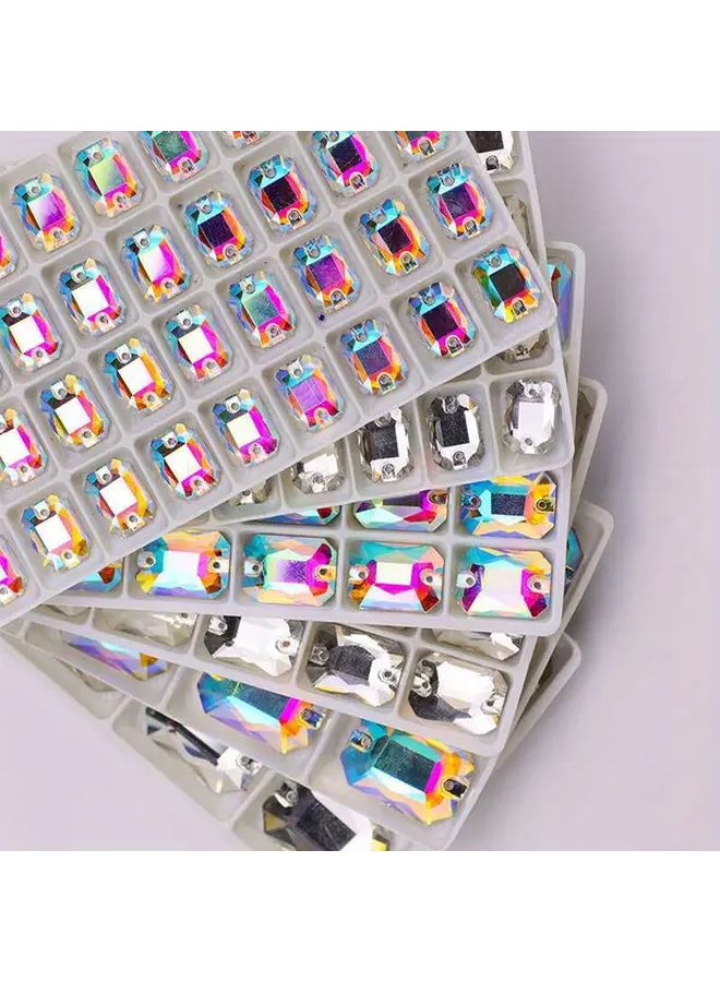Crystal AB Rectangle Octagonal Glass Rhinestones 18x25mm 12pcs DIY Sewing Crafts Jewelry Making Supplies - Image 1