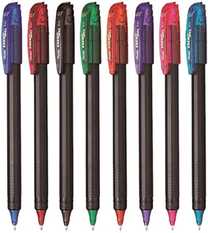 Pentel Energel 0.7Mm Roller Gel Pen | Quick Dry Ink For Smudge-Free Writing | Lightweight Gel Pen For Smooth Writing Experience | Set Of 8 Shades (Bl417), Multi-coloured, Multi - Image 1
