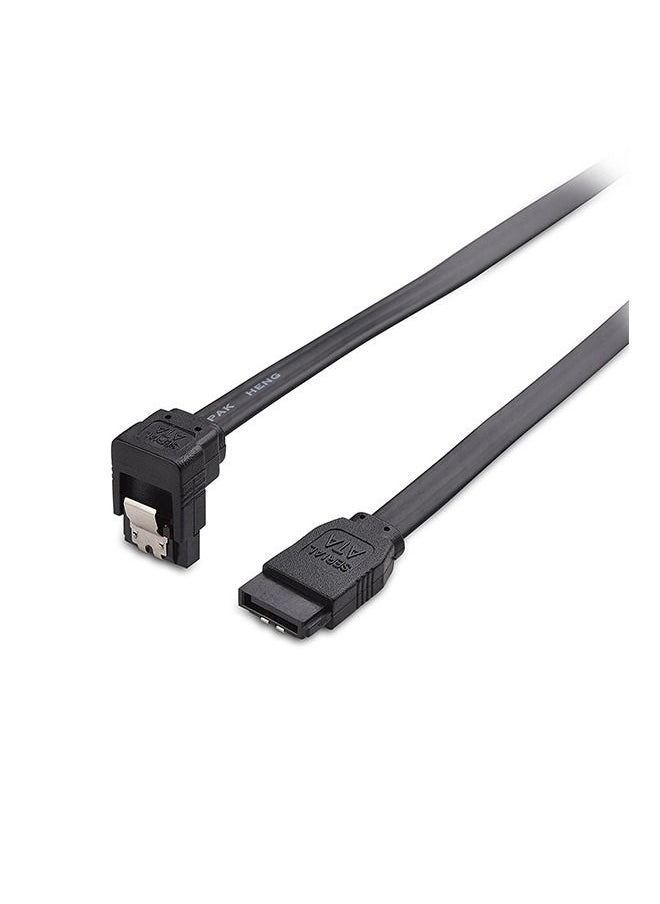 Generic - SATA III Cable 90 Degree 3 Pack 6Gbps Straight To Right HDD SSD Data Cable 7 Pin with Locking Latch 18 Inch Compatible for SATA HDD, SSD, CD Driver, CD Writer - Image 1