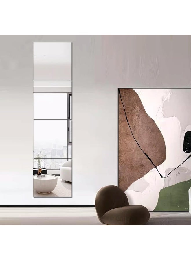 Frameless Flexible Wall Mirrors, Self-Adhesive Tile Mirrors, Non Glass DIY Acrylic Wall Decorative Mirrors for Home Decoration -4pcs, 20 * 30cm - Image 4