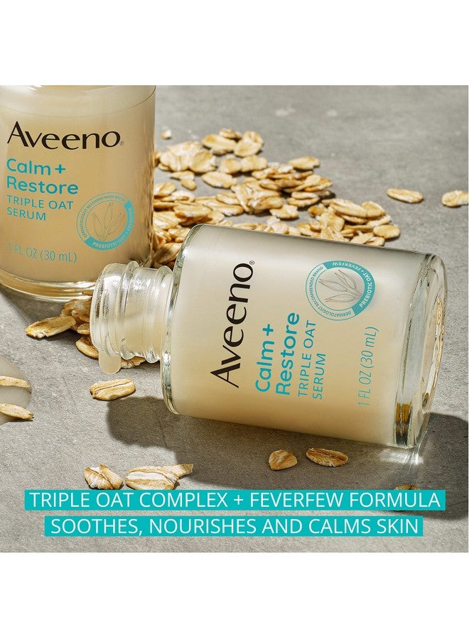 Aveeno Calm + Restore Triple Oat Hydrating Face Serum for Sensitive Skin, Gentle, Lightweight Facial Serum Instantly Smooths Skin, Fast-Absorbing, Hypoallergenic & Fragrance-Free, 1 fl. oz - Image 3