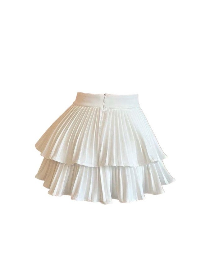 كوريان تنورة نسائية كورية صغيرة منفوشة ذات طبقات متعددة ذات خصر مرتفع ومنتفخة على شكل حرف A - Image 2