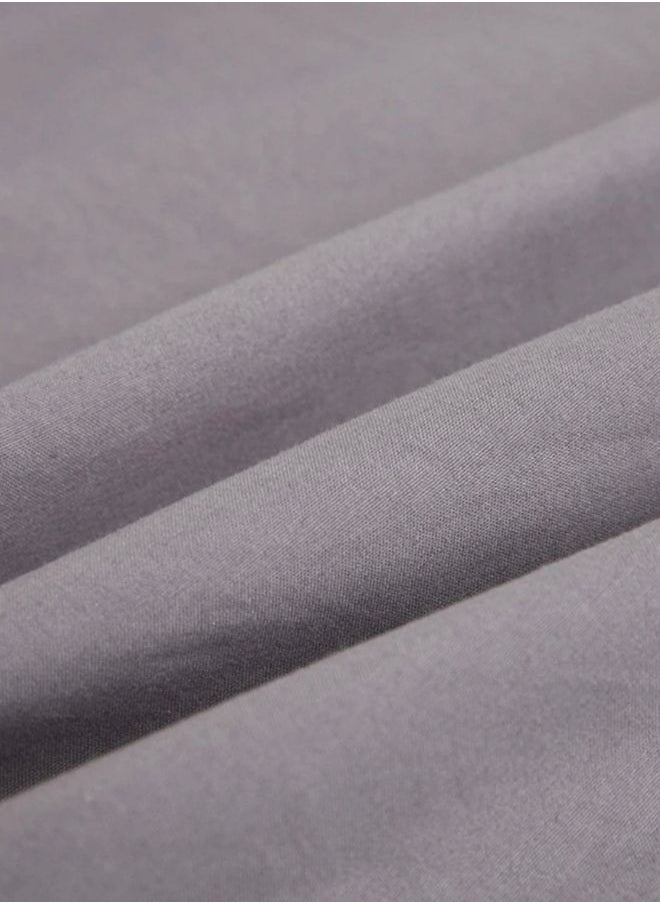 LUNA Home Fitted bed sheet 90*200+30 cm with 2 pillow covers, set of 3 pieces, plain gray color  - Image 5