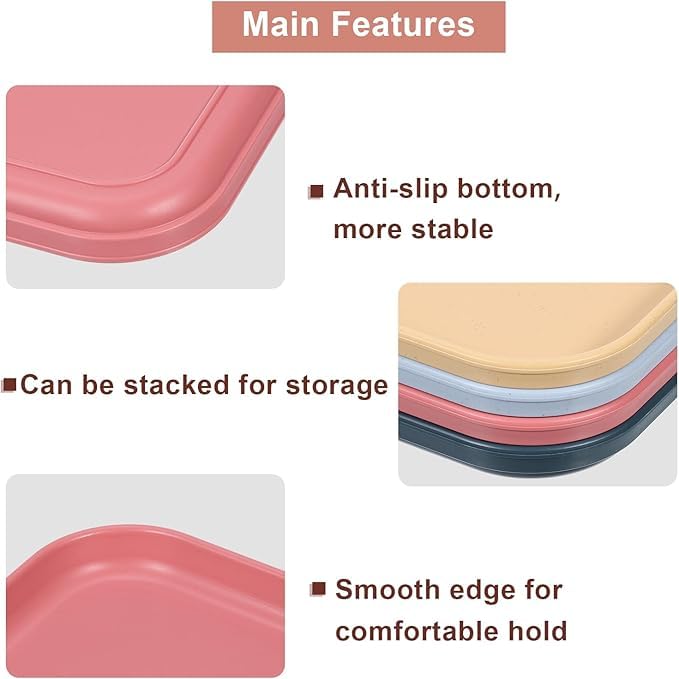 RoarCraft Wheat Straw Art Trays, 3 Pack Golden Stackable Activity Tray Crafts Organizer Serving Tray Jewelry Tray for DIY Projects, Organizing Supply, 25CM(Small), 31CM(Medium), 38CM(Big), Set of 3 - Image 5