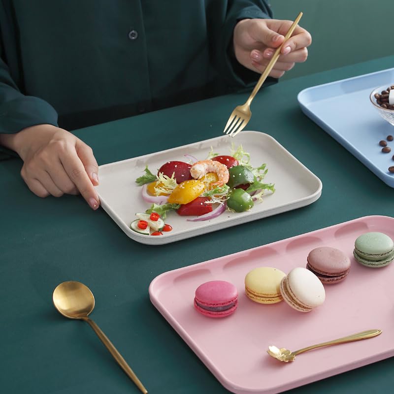 RoarCraft Wheat Straw Art Trays, 3 Pack Golden Stackable Activity Tray Crafts Organizer Serving Tray Jewelry Tray for DIY Projects, Organizing Supply, 25CM(Small), 31CM(Medium), 38CM(Big), Set of 3 - Image 4