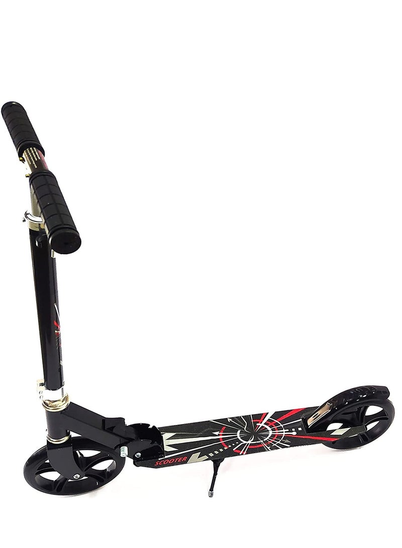 Scooter for Kids Ages 5-12 and Up and Scooter For Adults, Big Wheels, Adjustable Handle, Rear Fender Brake Foldable Kick Scooters for Teens, Dark Red 
