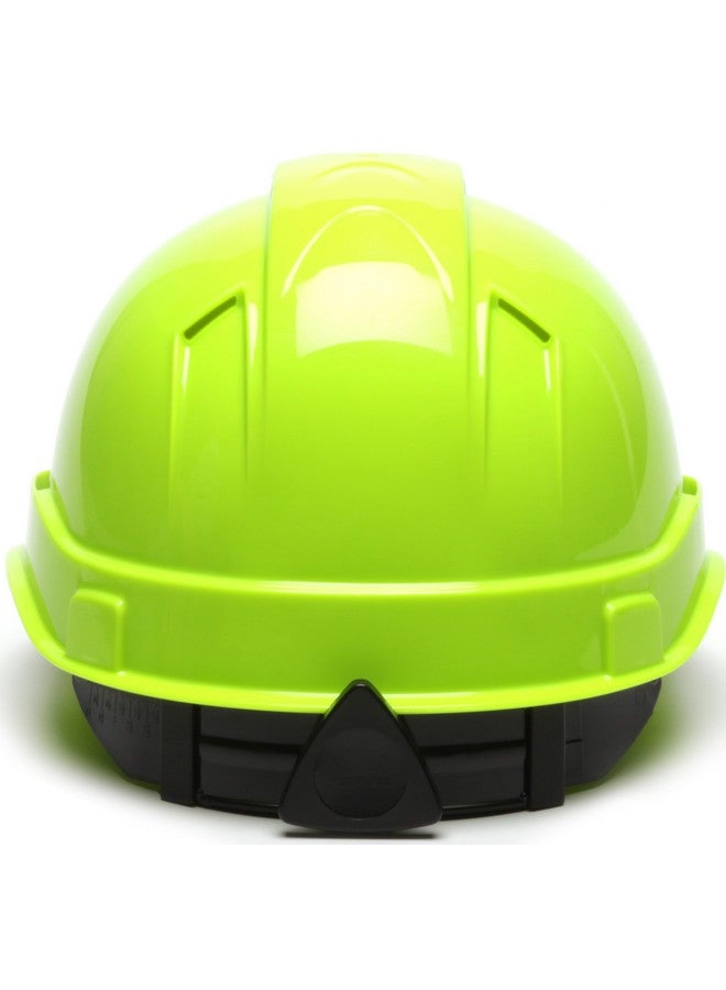 PYRAMEX Pyramex Ridgeline Cap Style Hard Hat, Vented, 4-Point Ratchet Suspension, Hi-Vis Lime  - Image 4