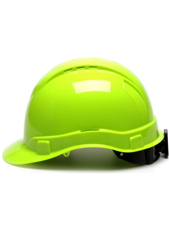 PYRAMEX Pyramex Ridgeline Cap Style Hard Hat, Vented, 4-Point Ratchet Suspension, Hi-Vis Lime  - Image 3