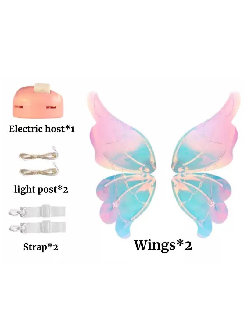 Generic Up Fairy Wings for Girls Pet, Light Up Fairy Wings for Girls, Glowing Fairy Wings for Girls to Cosplay Dress Up, for Women Kid Girl erfly Princess Wings DIY Assembly  - Image 3