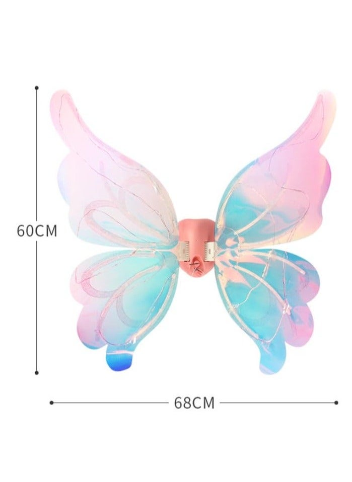 Generic Up Fairy Wings for Girls Pet, Light Up Fairy Wings for Girls, Glowing Fairy Wings for Girls to Cosplay Dress Up, for Women Kid Girl erfly Princess Wings DIY Assembly  - Image 4