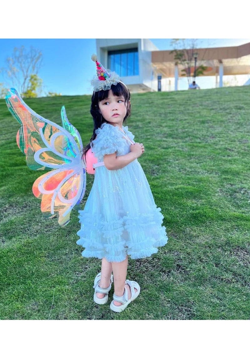 Generic Up Fairy Wings for Girls Pet, Light Up Fairy Wings for Girls, Glowing Fairy Wings for Girls to Cosplay Dress Up, for Women Kid Girl erfly Princess Wings DIY Assembly  - Image 5