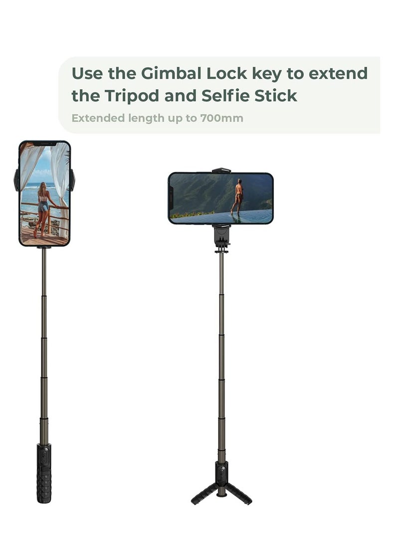 Excefore - Gimbal Stabilizer For Smartphones, 360° Rotation Tripod with Wireless Remote Fill Light, Portable Phone Holder Auto Balance 1-Axis Gimbal for Filming Bluetooth Selfie Stick Mobile Phone Holder - Image 1