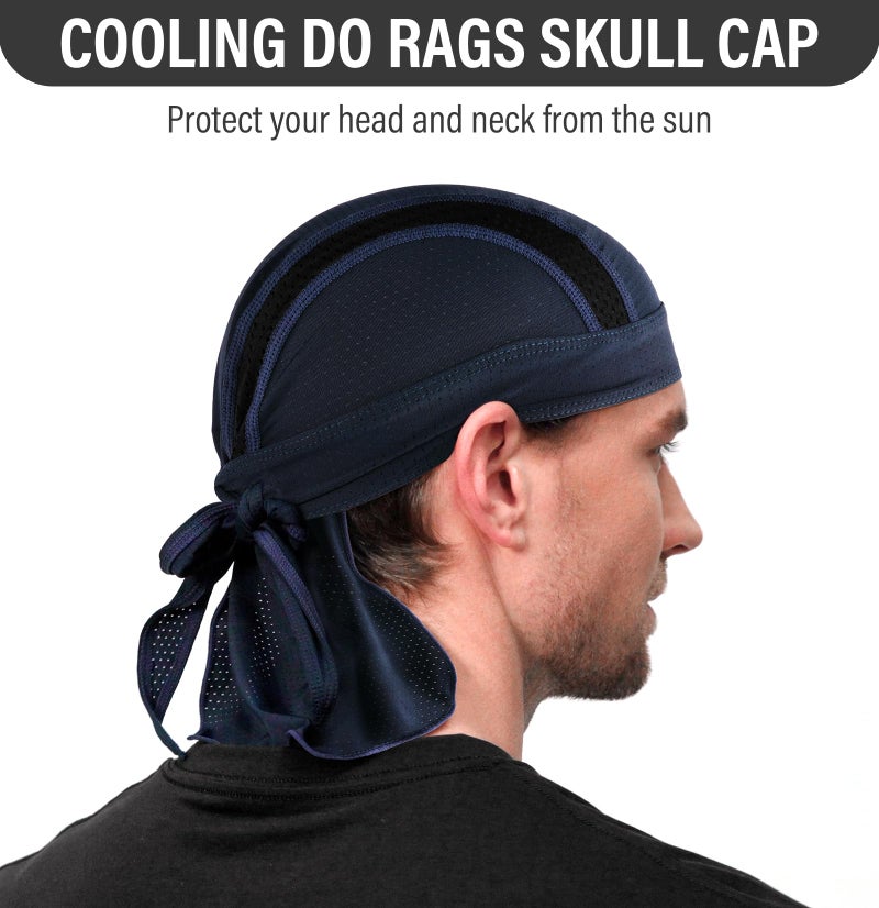 MELASA Do Rag Skull Cap Helmet Liner, Cooling Mesh Bandana Cap, Sweat Dew Rags Head Cover for Men Cycling Motorcycle Running - Image 3