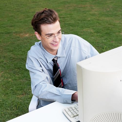 Cyxus Titanium Small Rectangle Glasses for Men Blue Light Blocking Eyewear Ultralight Anti Eye Strain Rimless Eyeglasses Reduce Headache Gunmetal Frames - Image 3