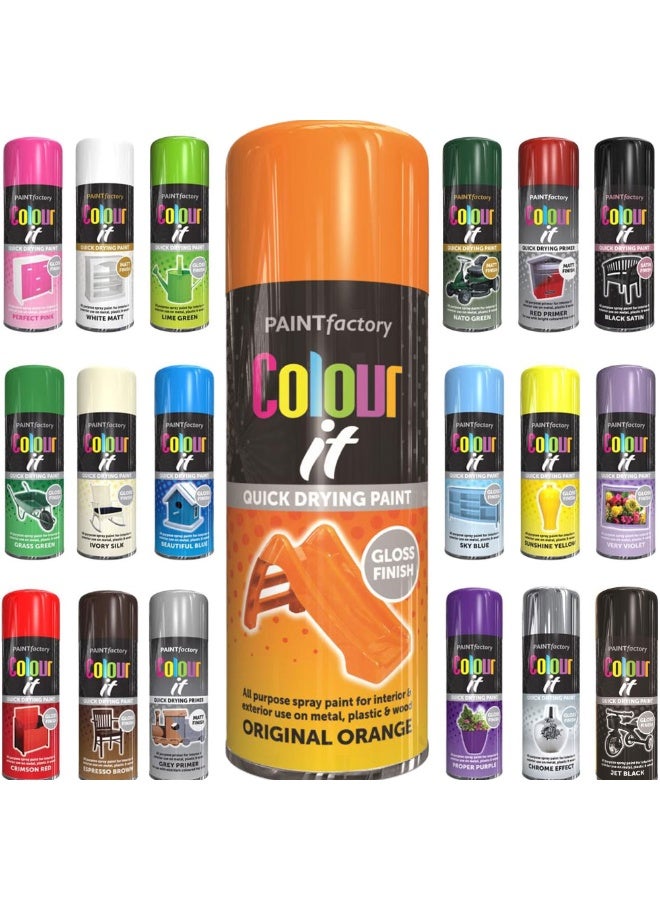 مصنع الطلاء دهان بخاخ لامع برتقالي أصلي من باينت فاكتوري ٤٠٠مل - يجف بسرعة عالي الأداء، مناسب للاستخدام الداخلي والخارجي، للاستعمال على المعدن والبلاستيك والخشب. - Image 2