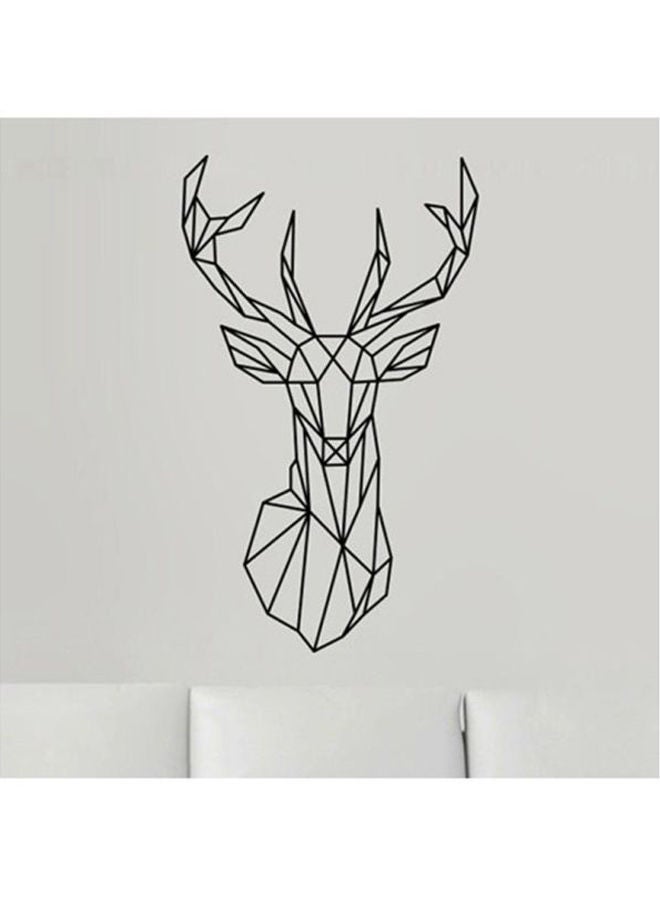 NIBEMINENT 3D Deer Head Removable Wall Sticker Black - Image 1