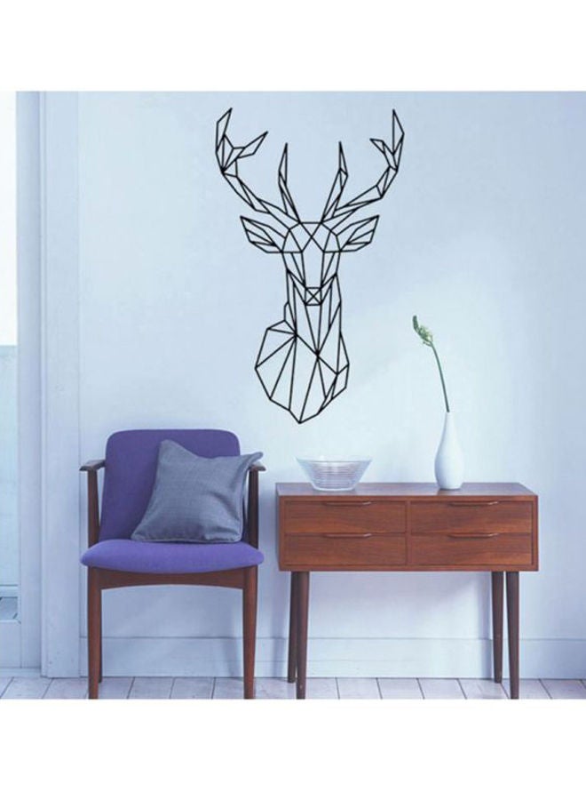 NIBEMINENT 3D Deer Head Removable Wall Sticker Black - Image 2