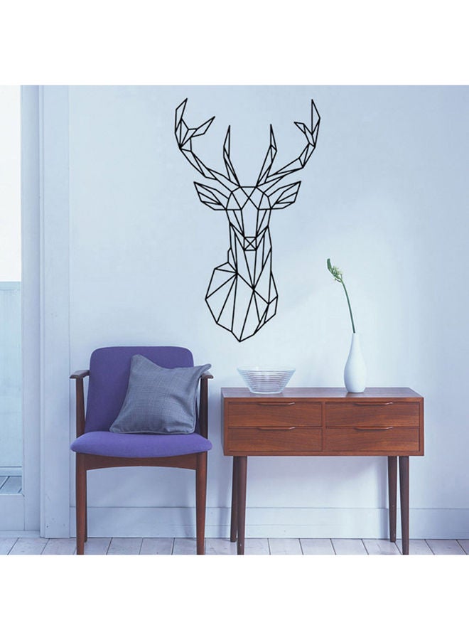 NIBEMINENT 3D Deer Head Removable Wall Sticker Black - Image 3