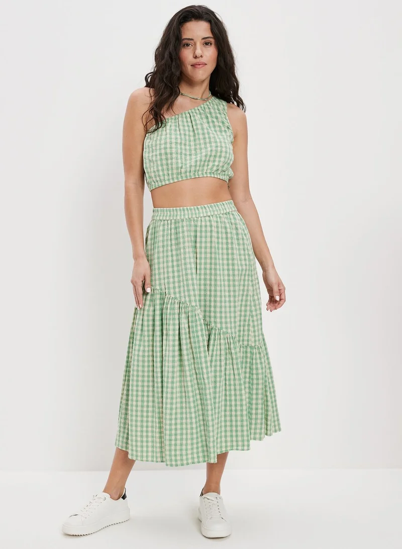 American Eagle Floral Print Tiered High Waist Skirt