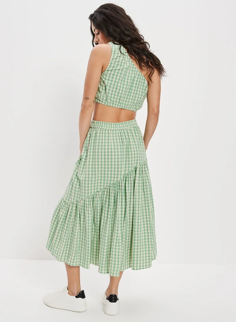 American Eagle Floral Print Tiered High Waist Skirt