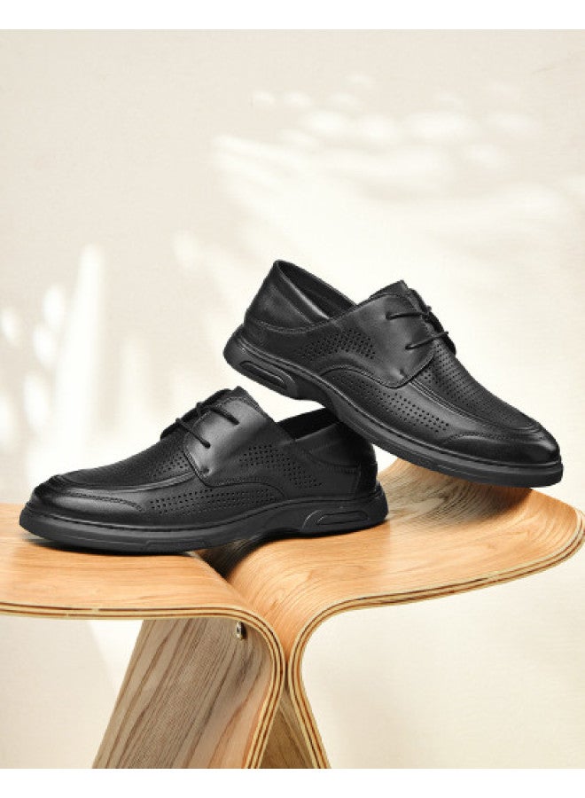 Septwolves Top Grain Leather】2025 Autumn Men's Hollow-out Breathable Business Casual Leather Perforated Shoes - Image 1