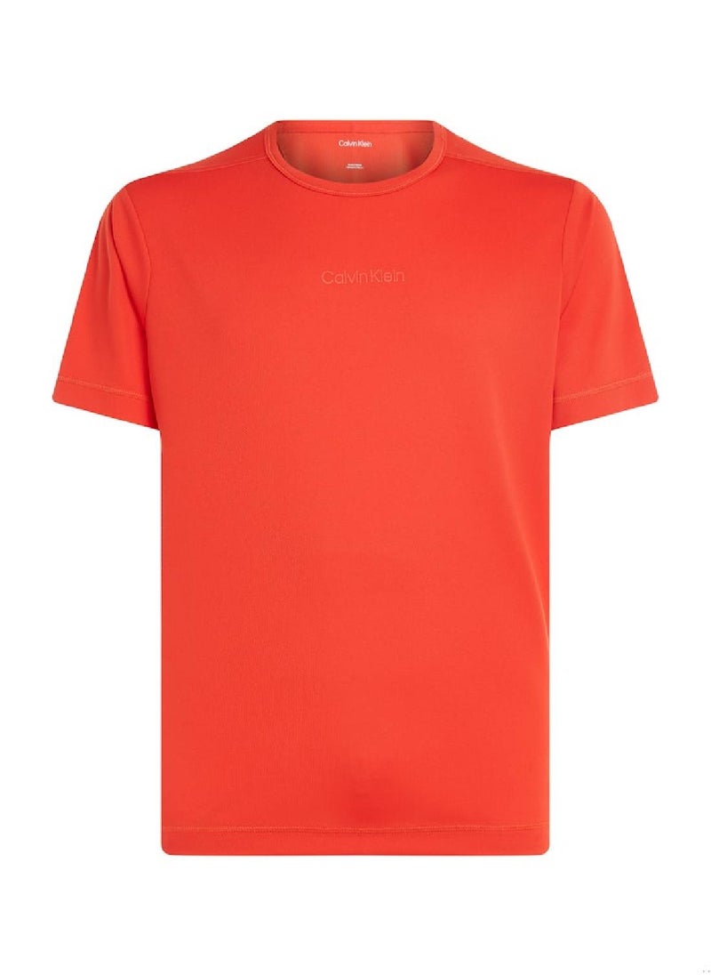 CALVIN KLEIN Men's Short Sleeves T-Shirt - Polyester, Orange  - Image 5