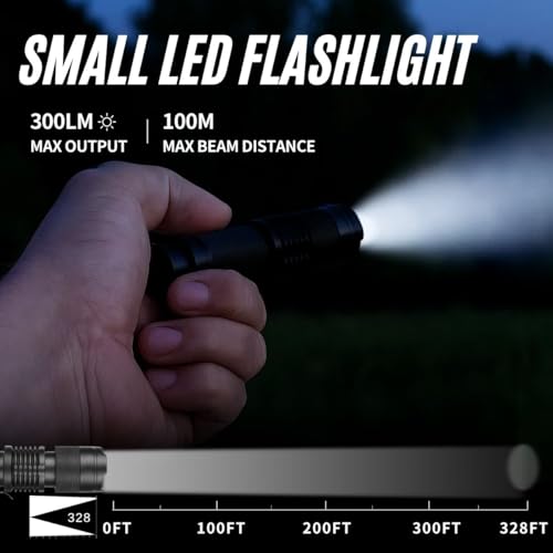 ULTRAFIRE 3 Pack Mini Flashlights Focus Adjustable SK68 Single Mode Tactical LED Flashlight, Ultra Bright 300 Lumens Torch - Image 2