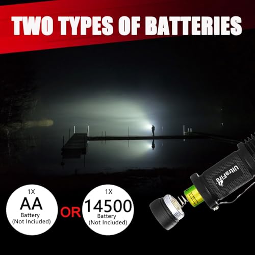 ULTRAFIRE 3 Pack Mini Flashlights Focus Adjustable SK68 Single Mode Tactical LED Flashlight, Ultra Bright 300 Lumens Torch - Image 5