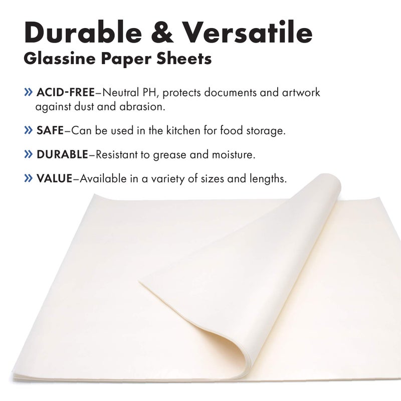 The Paper Factory LLC Acid-Free with a Neutral PH Protects Art & Photographs Glassine Paper Sheets 36" x 30 Feet by Paper Pros - Image 1