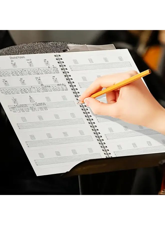 50 Page Six Line Scorebook Guitar Staff Music Notebook with Chord Charts for Songwriting Practice Recording - Image 3