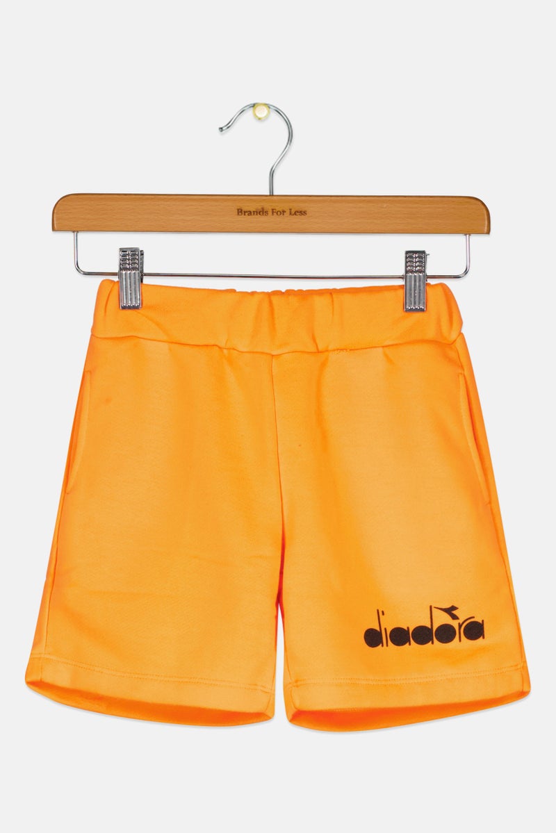 DIADORA Toddlers Boy Brand Logo Basic Shorts, Orange/Black - Image 1