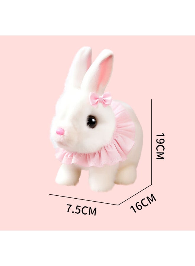 Dimoarch Children's Toy Realistic Animal Electric Pet Rabbit Plush Toy That Moves And Makes Sounds, Birthday Gift For Girls Aged 3-6