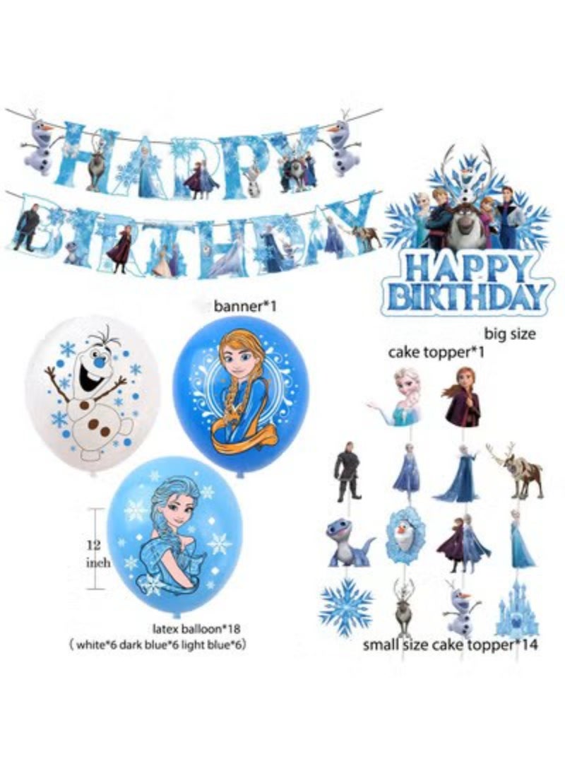 Birthday Party Decorations Set Balloon Set with Happy Birthday Balloon Banner, Foil Balloon, Fringe Curtain, and Ribbon - Image 2