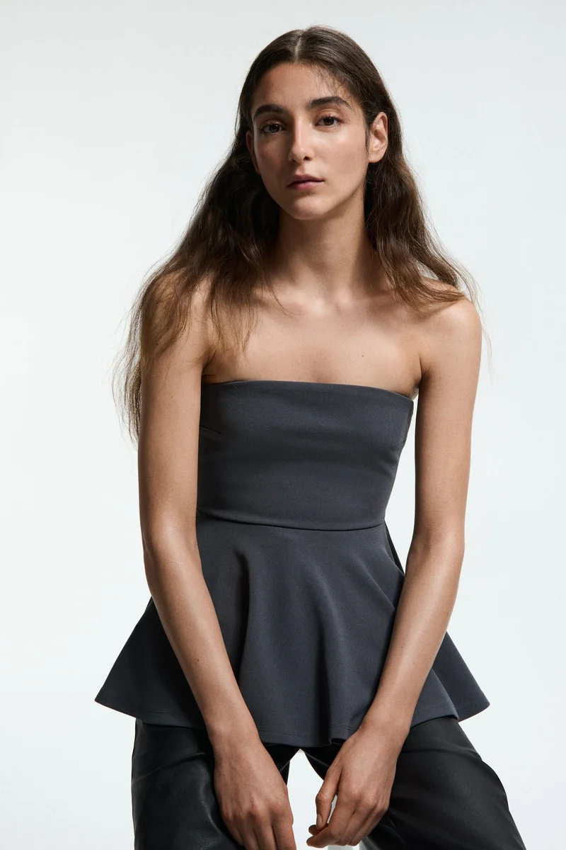 H&M Bandeau peplum top