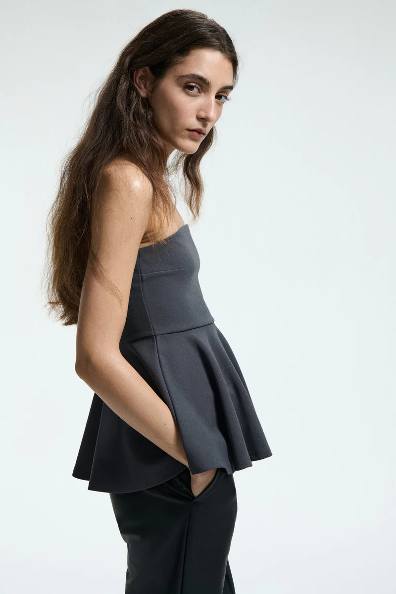 H&M Bandeau peplum top