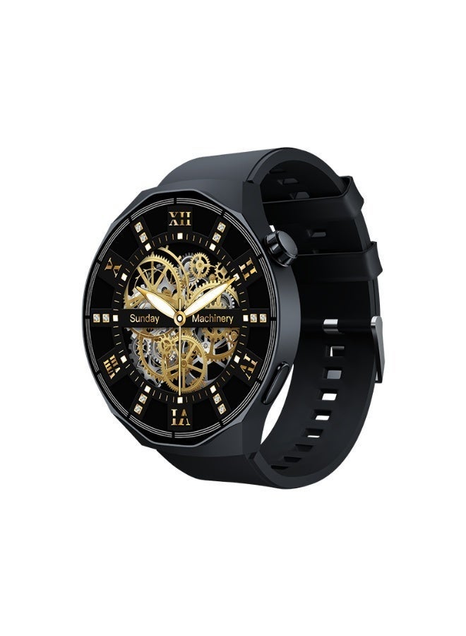 ساعة ذكية للرجال، ساعة ذكية أنيقة مع مكالمات بلوتوث، جهاز تتبع اللياقة البدنية مقاوم للماء، مع معدل ضربات القلب/مراقبة النوم/أكثر من 100 وضع رياضي، متوافقة مع هواتف أندرويد وآيفون، مجموعة سوداء - Image 1