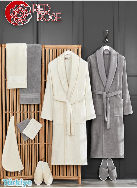 Turkish Bathrobe Set of 11 Pieces With a Modern Design