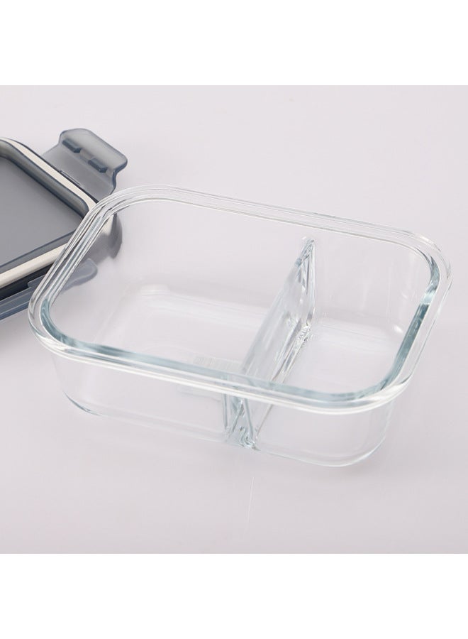 Green Apple High Boron Glass Lunch Box Divided Fresh-keeping Box Sealed Box Fruit Lunch Box Heat Resistant Lunch Box Microwave Oven-Specifications:GPK11-1000(1000ml Rectangular)  - Image 4