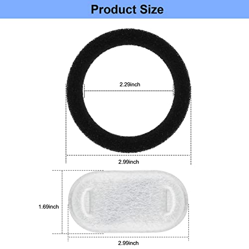 Wonder Creature 16 Pack Cat Water Fountain Filter Replacement, 4+4/8+8/12+12/16+16 Pack for Stainless Steel Cat Fountain 2L/67oz and 3.2L/108oz, 8 Carbon Filters & 8 Pre-Filter Sponges - Image 5