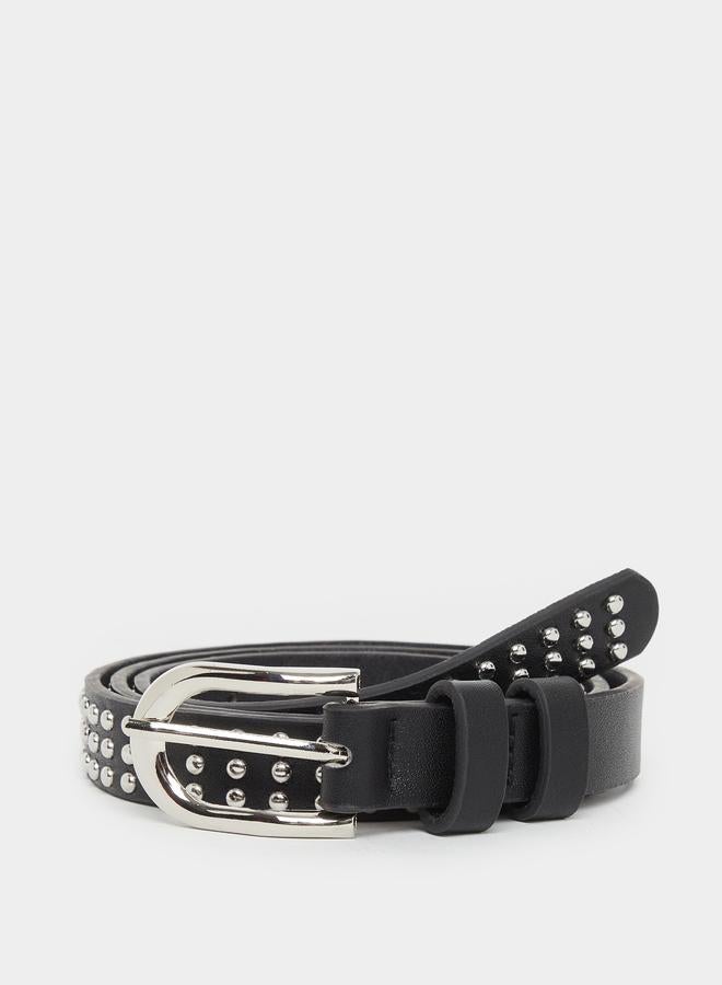 Styli Styli Studded Slim Belt with Tang Buckle  - Image 1