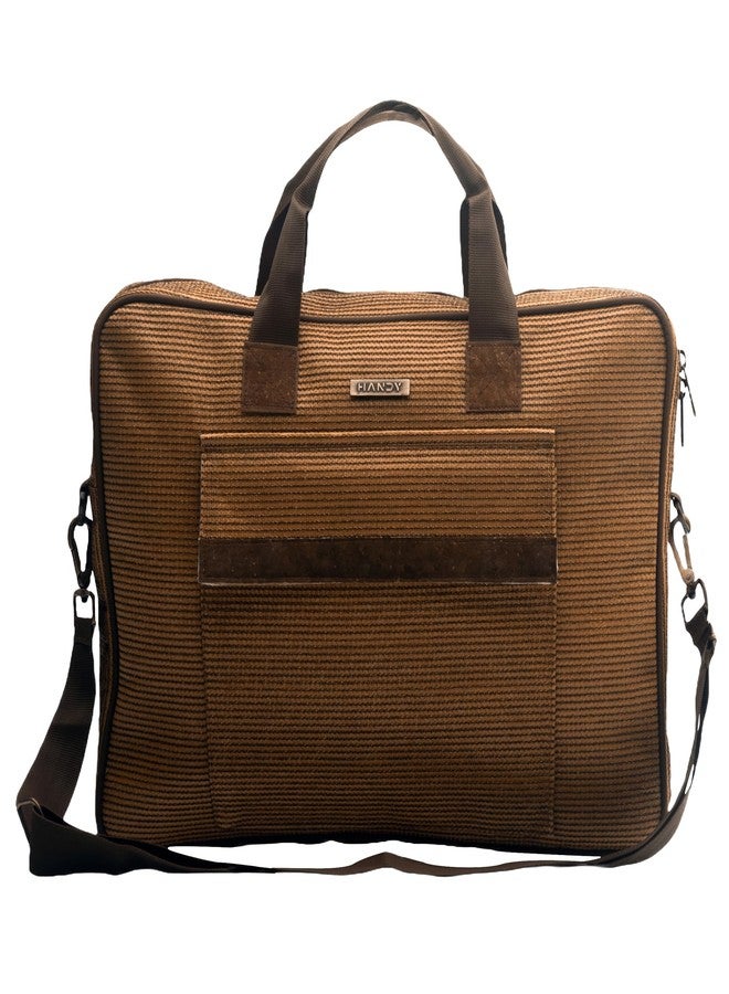 Handy Messenger Laptop Bag with Multiple Organisers | 15.6 Inch Laptop Office Bag for Men & Women | Handbags with Shoulder Straps | Business Briefcase Crossbody Bags (Beige Black, 17x12x2.5) - Image 1
