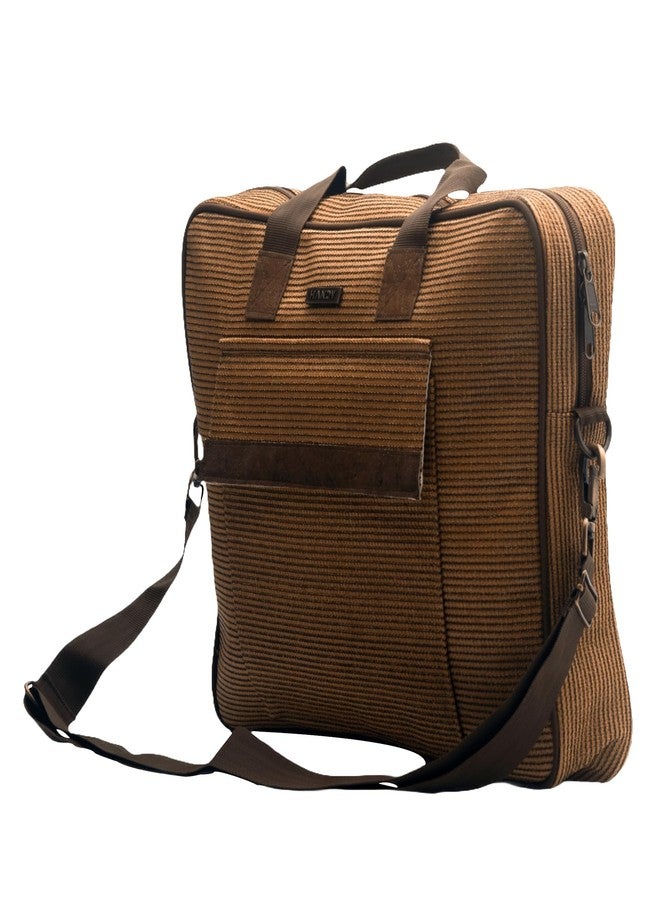 Handy Messenger Laptop Bag with Multiple Organisers | 15.6 Inch Laptop Office Bag for Men & Women | Handbags with Shoulder Straps | Business Briefcase Crossbody Bags (Beige Black, 17x12x2.5) - Image 2