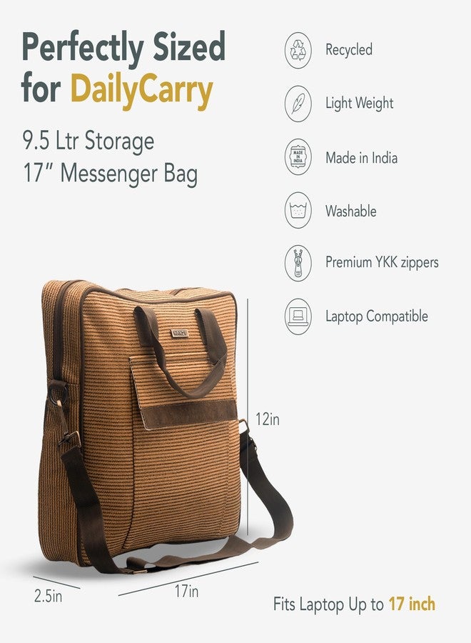 Handy Messenger Laptop Bag with Multiple Organisers | 15.6 Inch Laptop Office Bag for Men & Women | Handbags with Shoulder Straps | Business Briefcase Crossbody Bags (Beige Black, 17x12x2.5) - Image 5