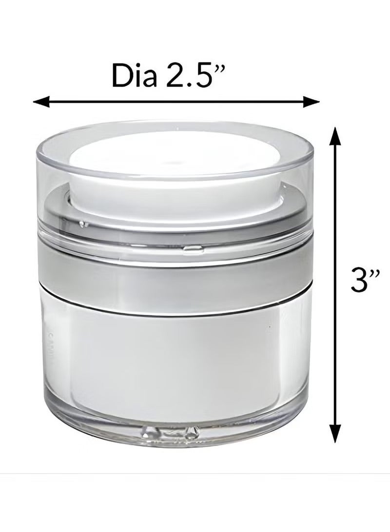Cosmetic Cream Jar, 2 Pack 1.7 oz Airless Pump Jars Empty Acrylic Emulsions Containers with Pump, Refillable Travel Lotion Jar Bottle With Lid for Thick Moisturizer, Skincare Cream, White - Image 5