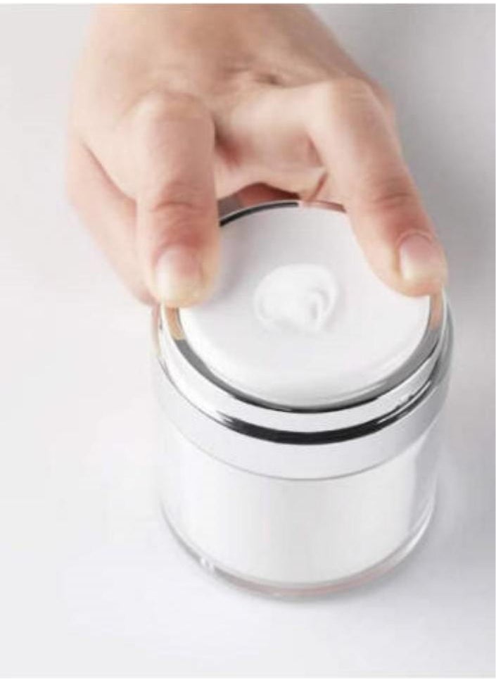 Generic - Cosmetic Cream Jar, 2 Pack 1.7 oz Airless Pump Jars Empty Acrylic Emulsions Containers with Pump, Refillable Travel Lotion Jar Bottle With Lid for Thick Moisturizer, Skincare Cream, White - Image 1